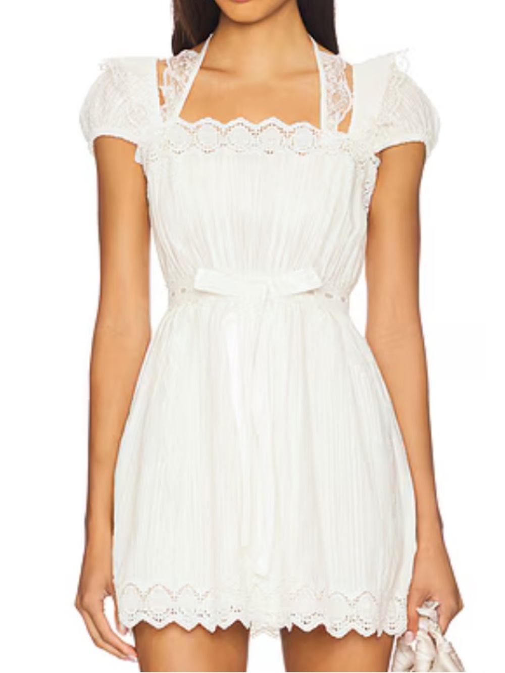 For Love & Lemons Sweet Summer Lace Mini Dress + Matching Bra Top, Size L NWT